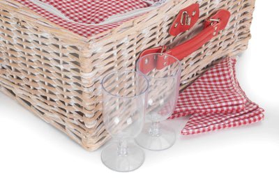 Gingham 2 Person Fitted Hamper Red Detail