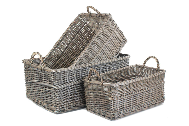 Shallow Antique Wash Storage Basket