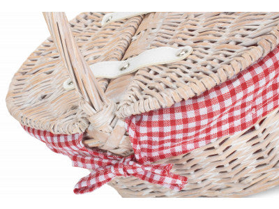 Child's White Wash Lidded Hamper