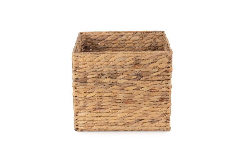 Water Hyacinth Square Storage Basket Side View