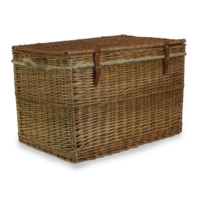 29" White Wash Storage Hamper Front