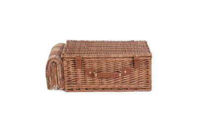 Autumn Red Tartan Picnic Hamper Closed front