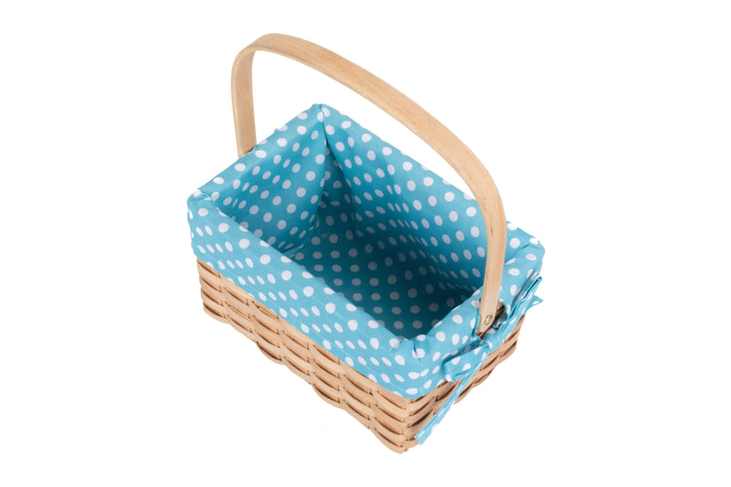 Chipwood Swing Handle Basket Blue Top