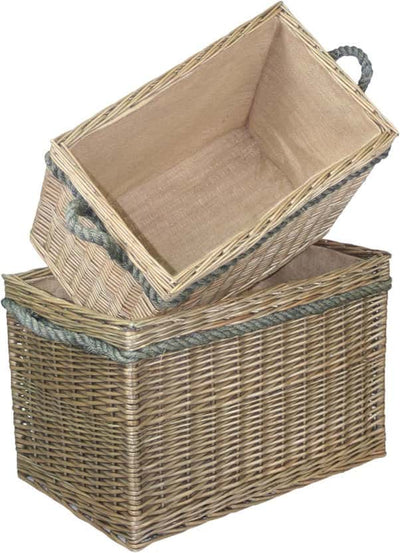 Rectangular Rope Handled Storage Basket