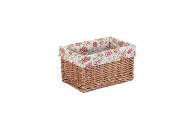 Double Steamed Wicker Storage Baskets With Rose Lining