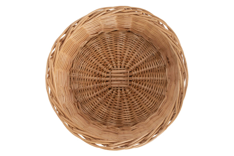 24Cm Round Buff Willow Tapered Tray