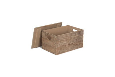 Oak Effect Heart Cut-Out Box Unlidded