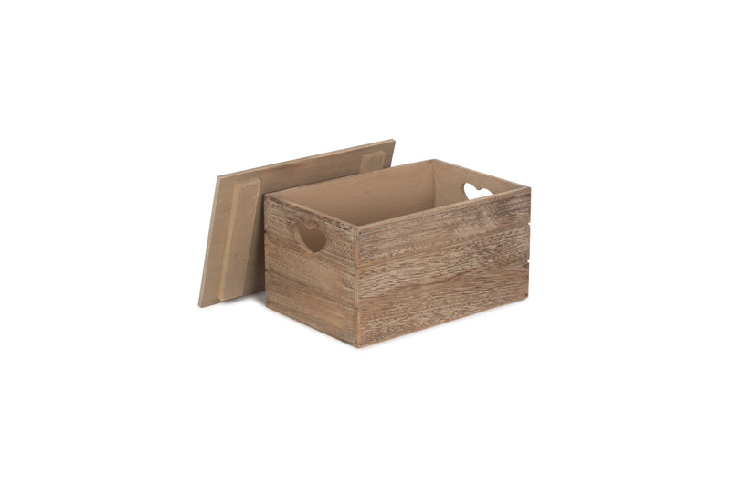 Oak Effect Heart Cut-Out Box Unlidded