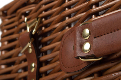 Classic Fitted Wicker Picnic Hamper Handle Detail