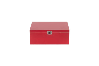 Red Wooden Box 14" Closed Front View