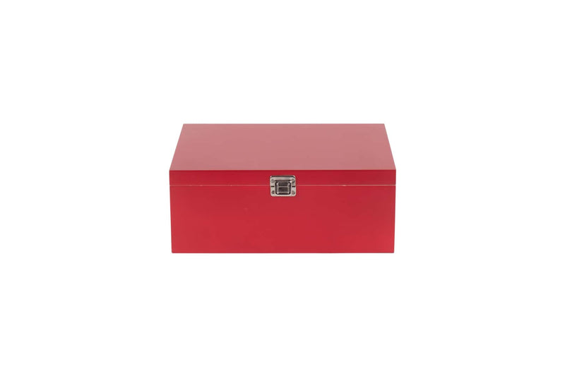 Red Wooden Box 14" Closed Front View