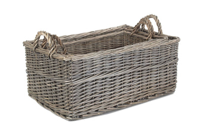 Shallow Antique Wash Storage Basket