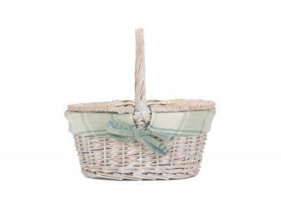 Child's White Wash Lidded Hamper