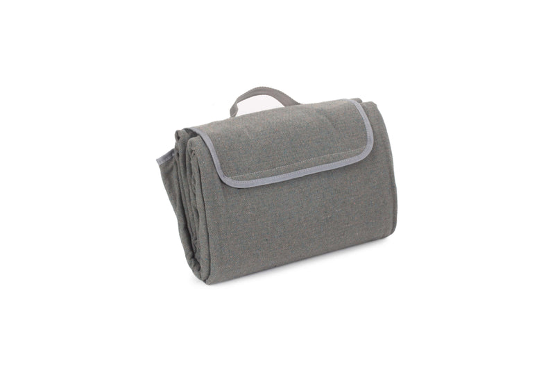 Grey Tweed Fitted Picnic Hamper Blanket Detail