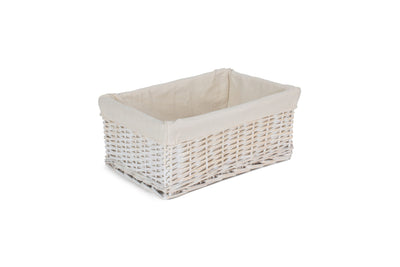 White Wash Wicker Storage Basket