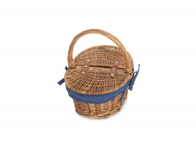 Childs Light Steamed Finish Oval Picnic Basket with Lining