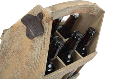 Oak Effect Bottle Carrier 6 Carrier Detail