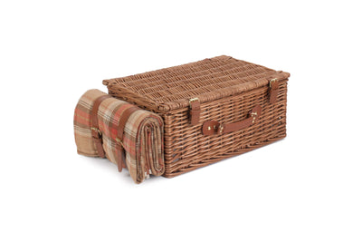 Autumn Red Tartan Picnic Hamper Closed