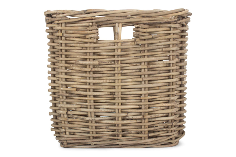 Square Rattan Storage Basket Handle Detail