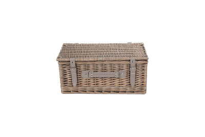 Grey Tweed Fitted Picnic Hamper Medium Closed