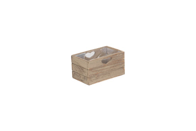 Oak Effect Planter With Plastic Lining Front and Side