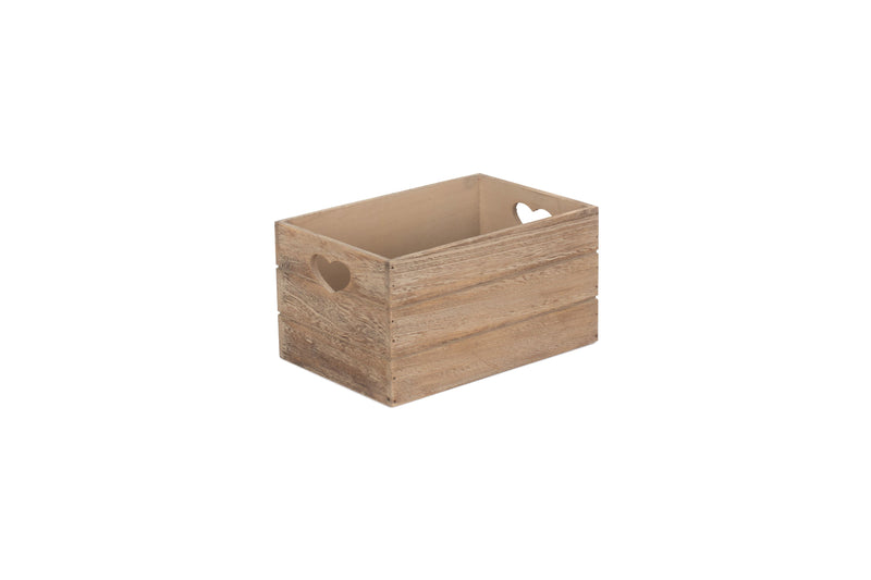 Oak Effect Heart Cut-Out Box Small Unlidded