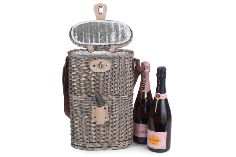 2 Bottle Chilled Carry Basket Open Front Example