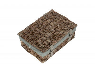 14 Inch Antique-Washed Empty Wicker Hamper Basket