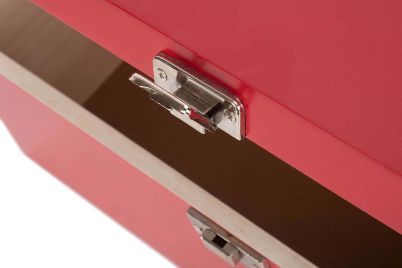 Red Wooden Box Clasp Open Detail