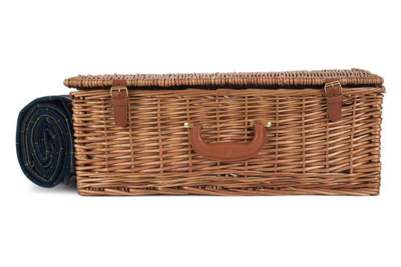 Blue Fitted Tweed Hamper Front Closed