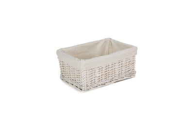 White Wash Wicker Storage Basket