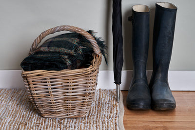 Wicker Kindling Basket With Handle