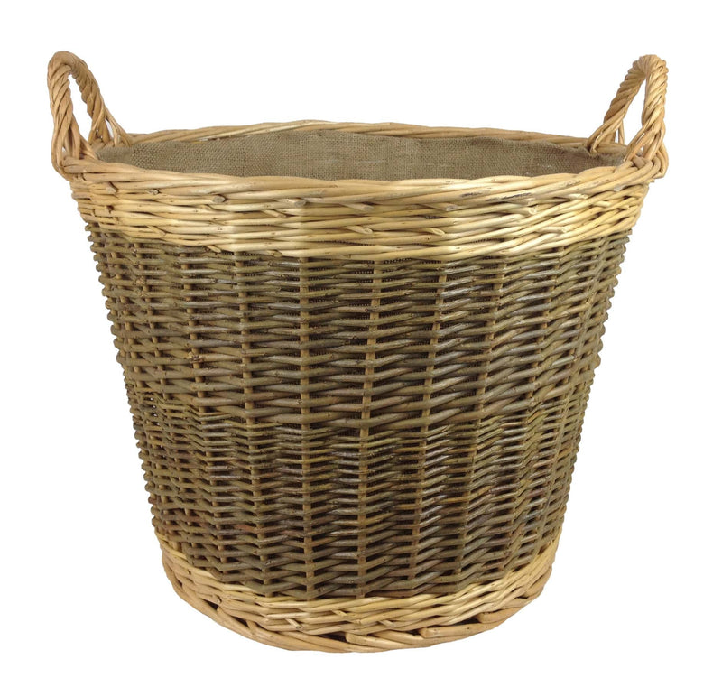 Unpeeled Log Basket With Lining