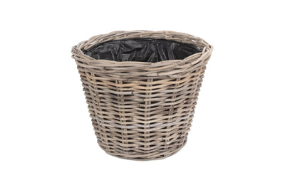 Tapered Rattan Round Planter