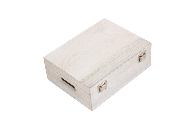 12" Wooden Box White Wash Top View