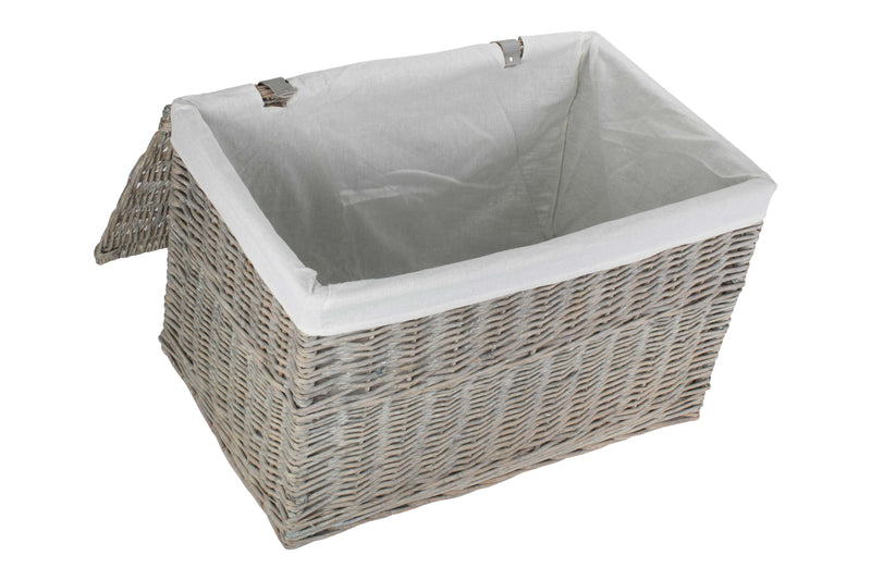 Grey Wash Storage Hamper Extra-Large Open