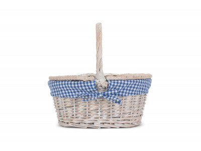 Child's White Wash Lidded Hamper