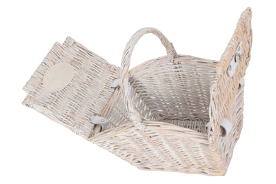 Small White Elegant Hamper Top Open Detail