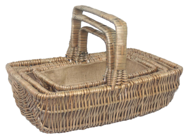 Rectangular Garden Trug Set of 3 Stacked