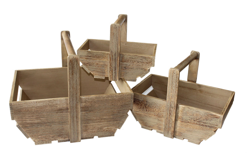 Oak Effect Wooden Trug Example View