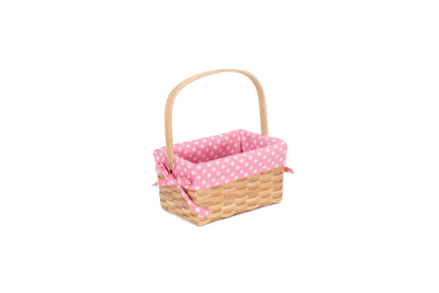 Chipwood Swing Handle Basket Pink View Side