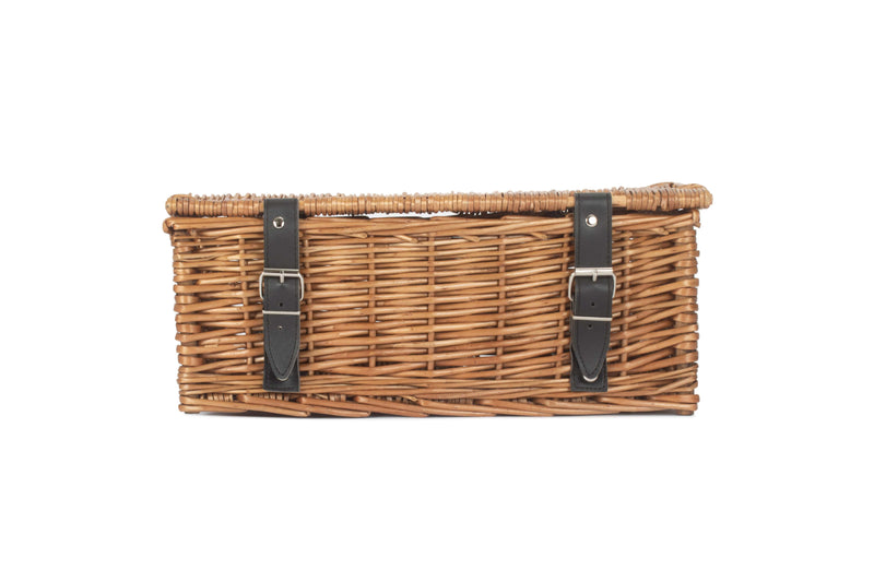 14 Inch Double-Steamed Empty Wicker Hamper Basket Unlined Closed Front