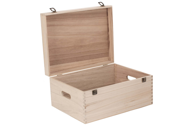 16" Unvarnished Wooden Box Open