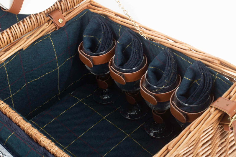 Blue Fitted Tweed Hamper Napkin Display