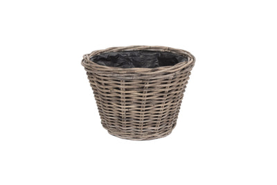 Tapered Rattan Round Planter