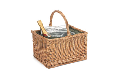 Deluxe Butcher's Basket With Green Tweed Cooler Bag Example Shot