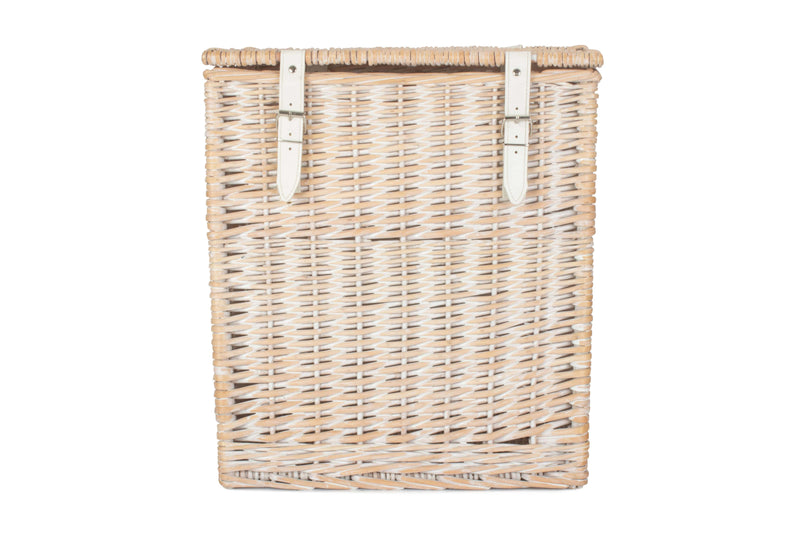 White Wash Vintner Storage Hamper Small Closed Front