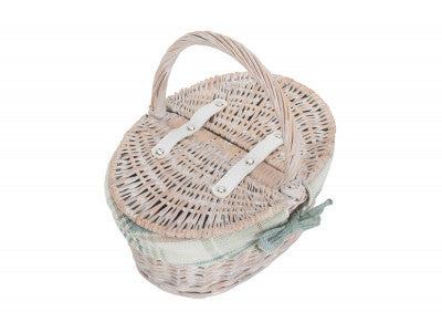 Child's White Wash Lidded Hamper