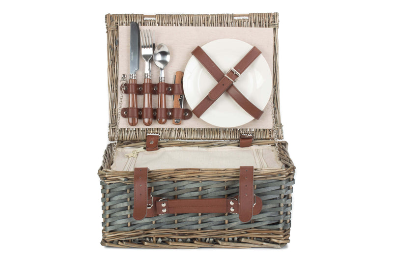 Small 2 Person Chipwood Hamper Front Open