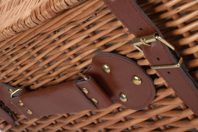 Brit Picnic Hamper Faux Leather Detail